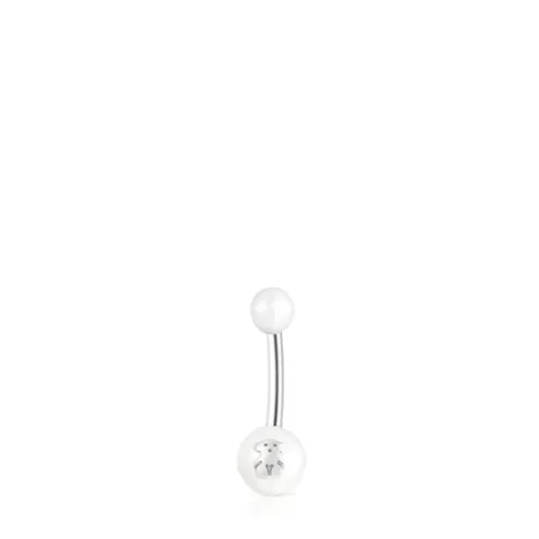 Piercing de umbigo TOUS Pearl em aço e pérolas
