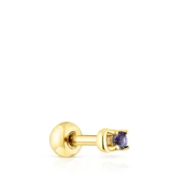 Piercing New Motif em aço IP dourado lua e iolita