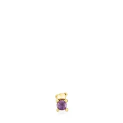 Piercing urso New Motif em aço IP dourado e ametista