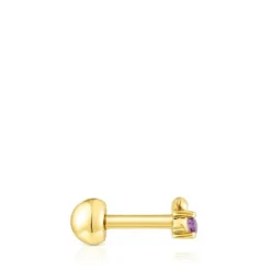Piercing urso New Motif em aço IP dourado e ametista