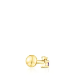 Piercing urso New Motif em aço IP dourado e ametista