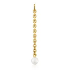 Pingente banhado a ouro 18 K sobre prata e pérola cultivada Hold Oval