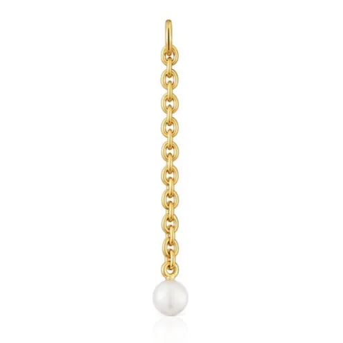 Pingente banhado a ouro 18 K sobre prata e pérola cultivada Hold Oval