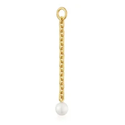 Pingente banhado a ouro 18 K sobre prata e pérola cultivada Hold Oval