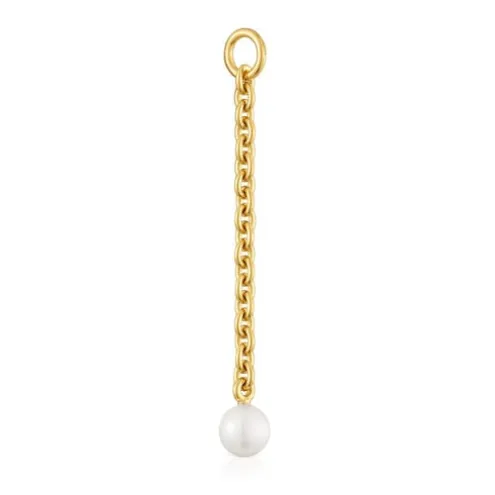 Pingente banhado a ouro 18 K sobre prata e pérola cultivada Hold Oval