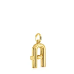 Pingente médio letra A banhado a ouro de 18 K sobre prata TOUS Alphabet