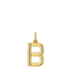 Pingente médio letra B banhado a ouro de 18 K sobre prata TOUS Alphabet