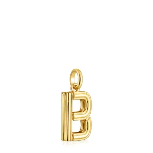 Pingente médio letra B banhado a ouro de 18 K sobre prata TOUS Alphabet