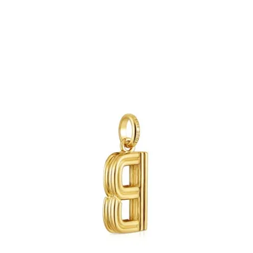 Pingente médio letra B banhado a ouro de 18 K sobre prata TOUS Alphabet