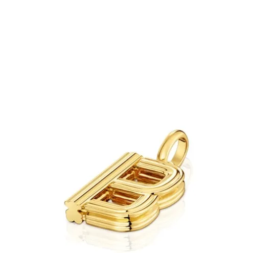 Pingente médio letra B banhado a ouro de 18 K sobre prata TOUS Alphabet