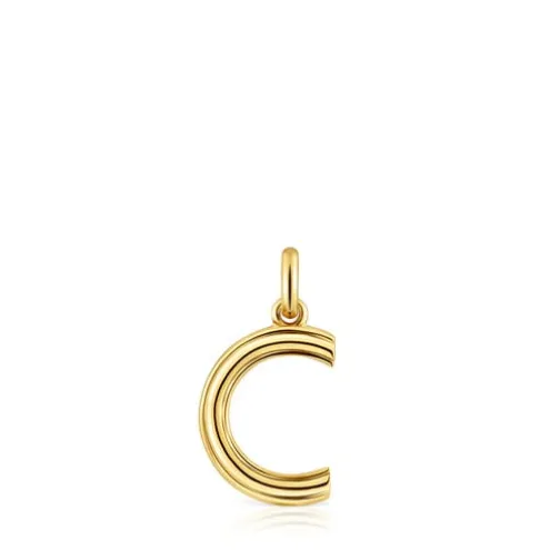 Pingente médio letra C banhado a ouro de 18 K sobre prata TOUS Alphabet