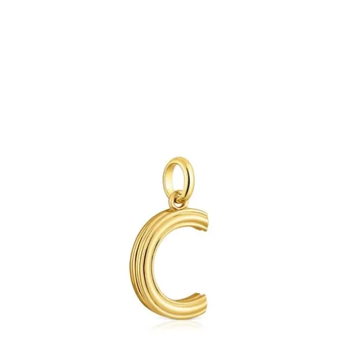 Pingente médio letra C banhado a ouro de 18 K sobre prata TOUS Alphabet