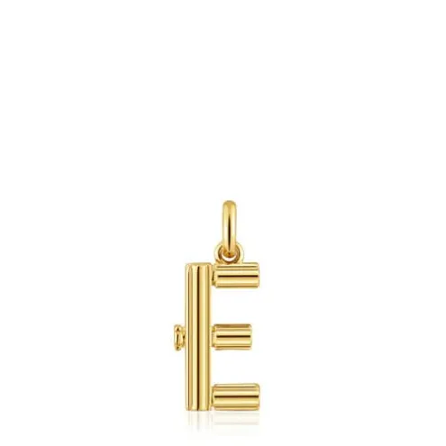 Pingente médio letra E banhado a ouro de 18 K sobre prata TOUS Alphabet