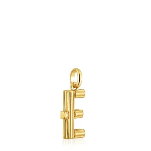 Pingente médio letra E banhado a ouro de 18 K sobre prata TOUS Alphabet