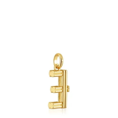 Pingente médio letra E banhado a ouro de 18 K sobre prata TOUS Alphabet