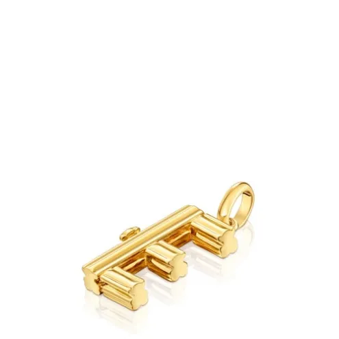 Pingente médio letra E banhado a ouro de 18 K sobre prata TOUS Alphabet