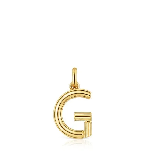 Pingente médio letra G banhado a ouro de 18 K sobre prata TOUS Alphabet