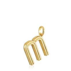 Pingente médio letra M banhado a ouro de 18 K sobre prata TOUS Alphabet