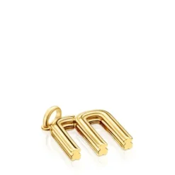 Pingente médio letra M banhado a ouro de 18 K sobre prata TOUS Alphabet