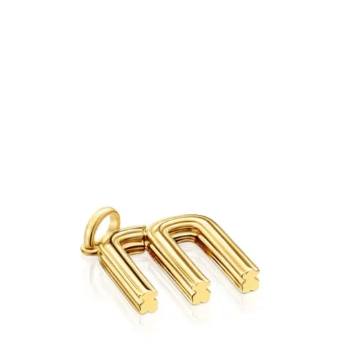 Pingente médio letra M banhado a ouro de 18 K sobre prata TOUS Alphabet