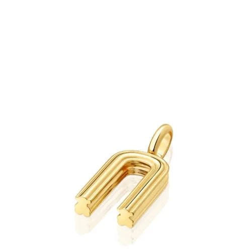 Pingente médio letra N banhado a ouro de 18 K sobre prata TOUS Alphabet