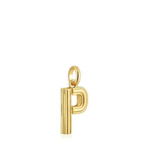Pingente médio letra P banhado a ouro de 18 K sobre prata TOUS Alphabet