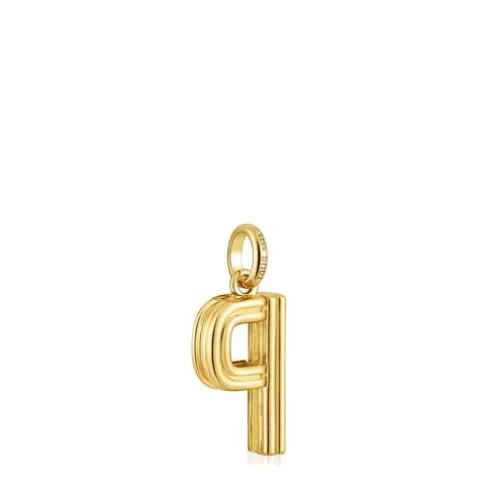 Pingente médio letra P banhado a ouro de 18 K sobre prata TOUS Alphabet