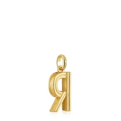 Pingente médio letra R banhado a ouro de 18 K sobre prata TOUS Alphabet