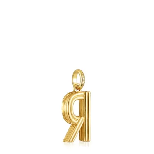 Pingente médio letra R banhado a ouro de 18 K sobre prata TOUS Alphabet