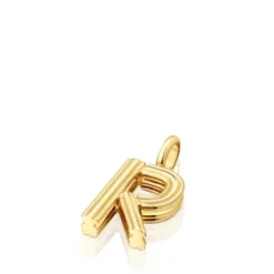 Pingente médio letra R banhado a ouro de 18 K sobre prata TOUS Alphabet