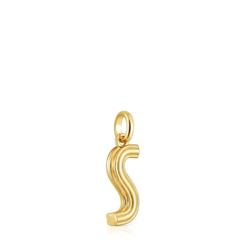 Pingente médio letra S banhado a ouro de 18 K sobre prata TOUS Alphabet
