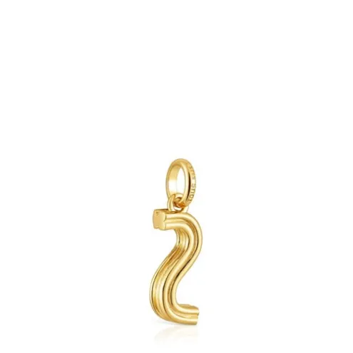 Pingente médio letra S banhado a ouro de 18 K sobre prata TOUS Alphabet