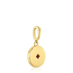 Pingente medalha banhado a ouro de 18 K sobre prata, madrepérola e pedras preciosas Medallions