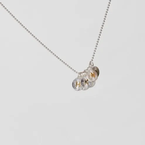 Pingente medalha letra H em prata e prata vermeil TOUS Alphabet