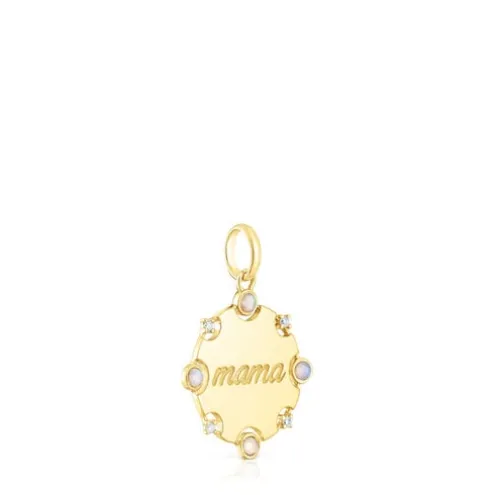 Pingente medalha Mama em ouro, diamantes e opala TOUS Mama