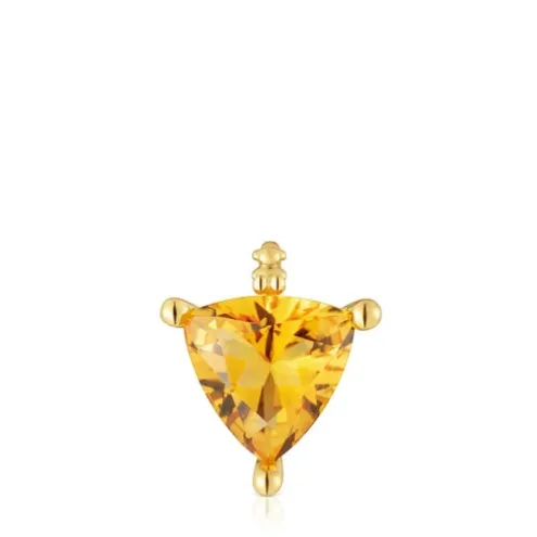 Pingente pequeno banhado a ouro de 18 K sobre prata e citrino criado em laboratório TOUS Color LGG