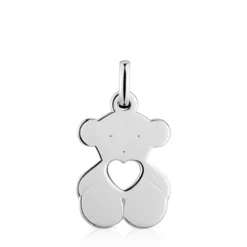 Pingente Sweet Dolls urso-coração em Prata