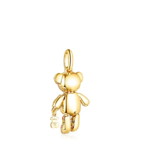 Pingente Teddy Bear Gems em Prata vermeil e Safiras
