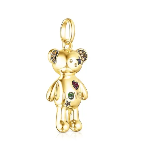 Pingente Teddy Bear Stars em Prata vermeil e Pedras preciosas