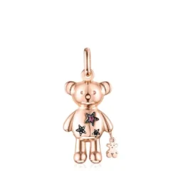 Pingente Teddy Bear Stars em Prata vermeil rosa e Pedras preciosas