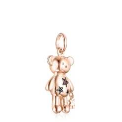 Pingente Teddy Bear Stars em Prata vermeil rosa e Pedras preciosas