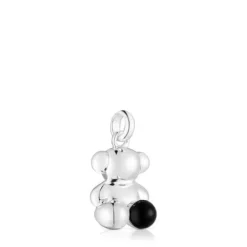 Pingente urso Bold Bear em prata e ónix