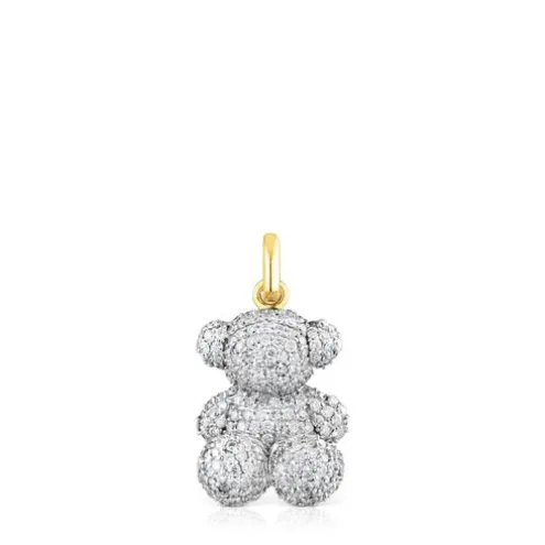 Pingente urso Bold Bear em diamantes de 1,30 ct e ouro