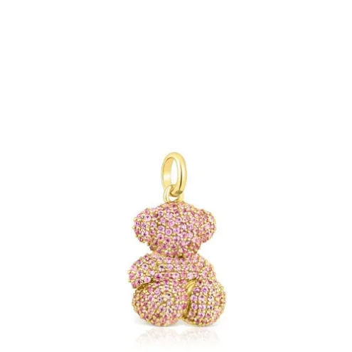 Pingente urso Bold Bear em safiras e ouro