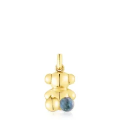 Pingente urso Bold Bear em prata vermeil e labradorite