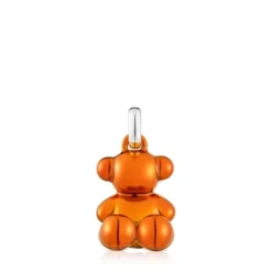 Pingente urso em aço em cor laranja Bold Bear