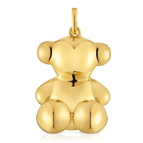 Pingente urso extragrande banhado a ouro de 18 K sobre prata Bold Bear