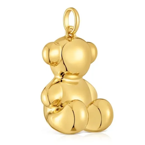 Pingente urso extragrande banhado a ouro de 18 K sobre prata Bold Bear