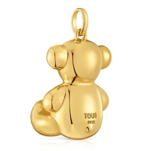 Pingente urso extragrande banhado a ouro de 18 K sobre prata Bold Bear