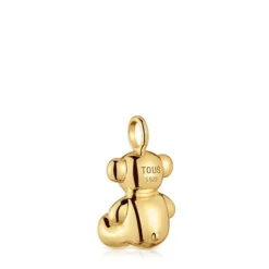 Pingente urso médio banhado a ouro de 18 K sobre prata e ametista Bold Bear